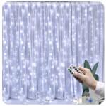 Hurtnet 200 micro LED-es USB-s beltéri fényfüggöny, 8 világítási móddal, távirányítóval, 2 x 2 m, hideg fehér, IP65, HT (2280)