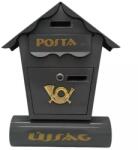 BT Horganyzott Acél, zárható postaláda, 37 × 10, 5 × 47 cm, 2 db kulccsal, fekete (BX-3448)