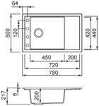 Elleci ELLECI- Mosogatótálca Sintesi 305 Keratek K86 Black inox tartozékokkal (LKS30586)