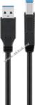 Goobay USB-A-USB-B kábel 1, 8m fekete 15W 3A 5Gbit/s USB 3.0