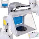 Technic Hordozható modellező festőkabin 4 db airbrush festőpisztoly tartóval, világítással és elszívással