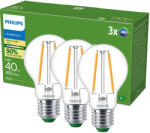 Philips 3x LED izzó E27 A60 2.3W = 40W 485lm 210lm/W 2700K Meleg 300° A OSZTÁLYÚ UltraEfficient Philips (8720169283862)