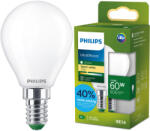 Philips LED izzó E14 gömb alakú P45 3, 8 W = 60 W 806 lm 212 lm/W 2700 K Meleg 300° Tejes A OSZTÁLYÚ UltraEfficient Philips (8721103052070)