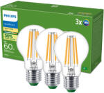 Philips 3x LED izzó E27 A60 4W = 60W 840lm 210lm/W 2700K Meleg 300° A OSZTÁLYÚ UltraEfficient Philips (8720169283886)