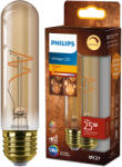 Philips LED izzó E27 cső alakú T30 3.1W = 25W 270lm 1800K Meleg CRI90 300° IZZÓFŰSZERES Vintage borostyánszínű, szabályozható dekoratív Philips (8721103049070)
