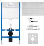 Rea Falsík Alatti Wc Állvány Rea Nyomógombbal, Beépíthető Szálcsiszolt Acél (KPL-E0057)