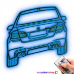 LaserGroot Kép Fából készült 3D Bmw M5 Line Stílus Ajándék Led Éjjeli lámpa XXL (LaserGroot)