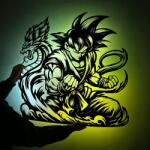 LaserGroot Fa kép Anime Goku Dragonball Fali Ajándék Led éjszakai lámpa XL (LaserGroot)