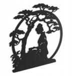 LaserGroot Fa kép 3D Bonsai Geisha Japan Fali Dekoráció Ajándék XL (LaserGroot)