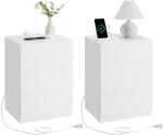 VASAGLE Éjjeliszekrény szett 2 darabos, fehér, Vasagle, 40x35x59 cm (LET831W14V1-LR)