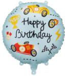 Partydeco Szülinapi lufi 18" 45cm Happy Birthday, autós (LUFI950518)