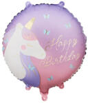 Partydeco Szülinapi lufi 18" 45cm Happy Birthday, Unikornis (LUFI868695)