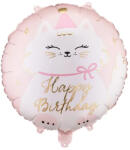 Partydeco Szülinapi lufi 18" 45cm Happy Birthday, Cica (LUFI839430)