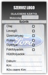  Ford - Olajcsere szerviz matrica kártya 10x6 cm saját logóval : Színek - Világos kék