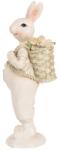 Clayre&eef Húsvéti nyuszi figura puttonnyal fehér