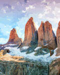 Alkotásutca Torres del Paine Nemzeti Park - Számfestő készlet kereten 40x50