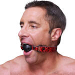 X Fun Топка за уста с отвори "luxury ball gag red