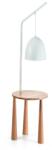 Ideal Lux Lampadar cu suport din lemn, masuta cu 3 picioare PIANO PT1 BIANCO 138282 (138282 IDL)