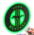 LaserGroot Fa kép 3D logó Ford Mustang Fali dekoráció Led éjszakai lámpa (LaserGroot)