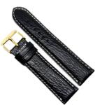Fleurus Curea Ceas „Shark Ocean Fleurus - Piele Veritabilă de Rechin, Negru cu Cusătură Albă (18mm - 22mm) (1BE14D23)