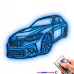 LaserGroot Kép Fa 3D Bmw M2 Stílus Line Dekoráció Ajándék Led éjszakai lámpa XL (LaserGroot)