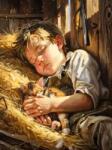 NORIMPEX - Puzzle Tablou Diamant: Băiat adormit 30x40cm - 1 - 39 piese