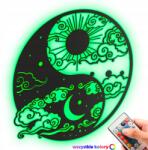 LaserGroot 3D Yin Yang fa kép Loft stílusban Fali Led éjszakai lámpa XL (LaserGroot)