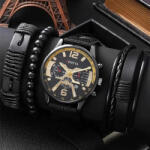 Geneva Set cadou cu ceas barbatesc Geneva JHEN17-SNL-SL02 si trei bratari elegante Ceas
