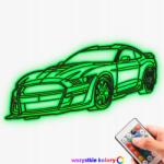 LaserGroot Kép Fa 3D Ford Mustang Line Stílus XL Ajándék Led Éjjeli lámpa (LaserGroot)