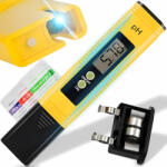 Dodaco Tester digital pH pentru apa, gama 0.00, 14.00, precizie 0.01, autocalibrare, solutii tampon incluse, afisaj LCD, husa protectie, galben-negru
