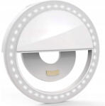 Dodaco Lampa LED selfie tip inel pentru telefon, 36 LED-uri, 3 niveluri luminozitate, alimentare USB, prindere cu clema, alb rece