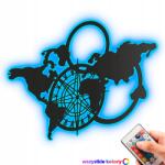 LaserGroot Fa kép 3D Világtérkép Loft stílusú Fali Led éjszakai lámpa XL (LaserGroot)