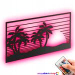 LaserGroot Fa kép 3D Retro Naplemente Fali dekoráció Led éjszakai lámpa (LaserGroot)