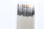 Pauco Set Pensule Unghii, Maner Transparent - 9 Bucati