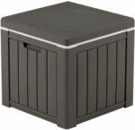 Klugmeister Lada depozitare pentru terasa gradina din HDPE KLUGMEISTER KJF3146, 42x42x40.1 cm, volum 37 litri, culoare gri (MES-KJF3146)