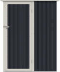 Mesterino Casuta magazie de gradina premium metalica, MESTERINO Joy-A, Gri Bej, dimensiuni 143x89x186 cm, cu usa cu balama si baza metalica (MES-Joy-A)
