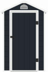 Mesterino Casuta magazie de gradina premium, panel plastic si ranforsare metal, MESTERINO AVE-A, Gri Bej, dimensiuni 134x104x204 cm, usa cu balama, baza metalica (MES-Ave-A)