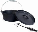 Klugmeister Ceaun cu capac din fonta pentru gratar KLUGMEISTER KY545ZT, negru, dimensiuni 25x10 cm (MES-KY545ZT) Ceaun