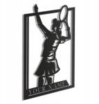 LaserGroot Fa kép 3D Teniszező a neveddel Fali dekoráció Ajándék (LaserGroot)