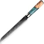HARAHU Cuțit de bucătărie damasc SH-39328 - Pâine / Albastru KP39328