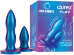 Durex Deep & Deeper - anál plug szett - 2 részes (kék)