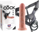  King Cock Strap-on 8 - felcsatolható dildó - natúr - pirospillango