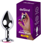 Desirel Pink Jewel M - anál plug (ezüst-pink) - pirospillango