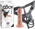  King Cock Strap-on 6 - felcsatolható dildó - natúr - pirospillango