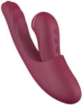 VibeConnect - 2in1 G-pont és csiklóizgató vibrátor (piros) - pirospillango