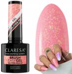 Claresa Brush Easy Gel Építő Körömlakk Glitter Peach 5g (5903819834437)