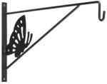  Fali virágtartó kar 24x35cm antracit pillangómintás