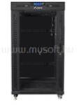 Lanberg 19" szabadon álló rack szekrény 22U/800X1000 üvegajtó, lapraszerelt, LCD kijelző, fekete V2 (FF01-8822-12BL) (FF01-8822-12BL)