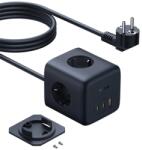 Baseus EnerFill FA11 67W hálózati elosztó, USB-A + USB-C kocka + 3 x EU aljzat 1, 5m - Fekete