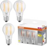 OSRAM Filament LED izzó, E27, 7, 5W (75W), 1055 lm, Meleg fény (2700K), D energiaosztály, 3 db
